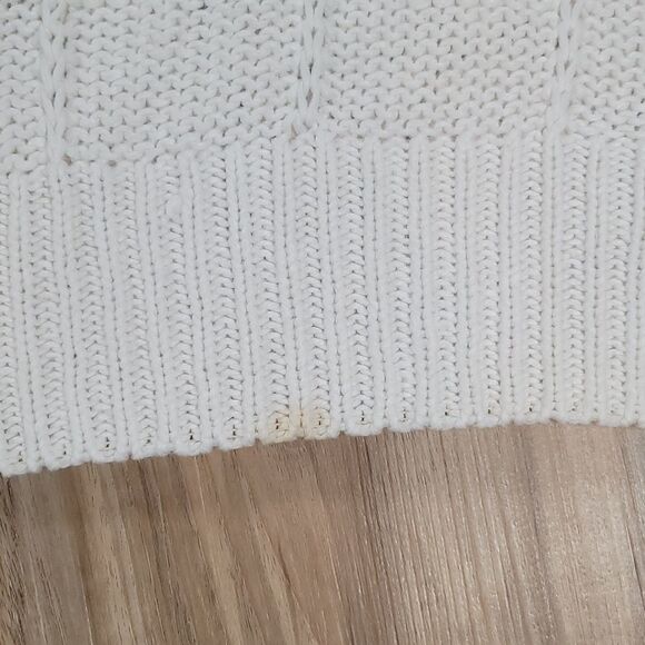 🔺️Vintage Yarn Works White Short Sleeve Sweater Large - Picture 9 of 9